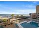 Oceanfront pool with plenty of lounge chairs at 9570 Shore Dr. # 204, Myrtle Beach, SC 29572