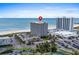 Stunning aerial view of the condo complex, showcasing proximity to beach and amenities at 9820 Queensway Blvd. # 105, Myrtle Beach, SC 29572