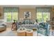 A bright and airy living room boasts hardwood floors, neutral walls, and modern decor at 128 Puffin Dr. # 1-E, Pawleys Island, SC 29585