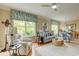 Inviting living room with hardwood floors, custom window treatments and stylish decor at 128 Puffin Dr. # 1-E, Pawleys Island, SC 29585
