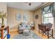 Comfortable office with a ceiling fan, decor and natural light at 128 Puffin Dr. # 1-E, Pawleys Island, SC 29585