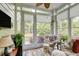 Charming sunroom with large windows overlooking the backyard at 128 Puffin Dr. # 1-E, Pawleys Island, SC 29585