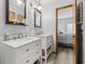 Bright bathroom featuring double vanities, modern fixtures, and ample counter space at 1502 Yaupon Dr. # A-1, Myrtle Beach, SC 29577