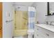 Functional bathroom with a shower/tub combo, a vanity, and neutral-toned decor at 1502 Yaupon Dr. # A-1, Myrtle Beach, SC 29577