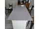 Kitchen island features a painted gray countertop with seating, providing a focal point in the kitchen at 402 Gibson St., Marion, SC 29571