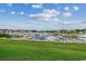 Picturesque marina view with many boats docked in the water under a blue sky with fluffy clouds at 4215 Coquina Harbour Dr. # D -2, Little River, SC 29566