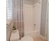 Bathroom with white shower and tile at 618 6Th Ave. N, Surfside Beach, SC 29575