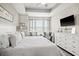 Bright main bedroom with lots of natural light, tray ceilings, and an ensuite bathroom at 830 San Marco Ct. # 2603-B, Myrtle Beach, SC 29579