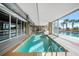 Indoor pool with sliding doors for an open-air experience at 1401 S Ocean Blvd. # 506, North Myrtle Beach, SC 29582