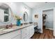 Bathroom with double vanity sinks, granite countertops, and vanity at 1610 Old Tram Rd., Little River, SC 29566