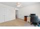 Bedroom features neutral carpet, white walls, and double door access to closet at 1674 Sw Beach Dr., Calabash, SC 28467