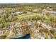 Aerial view of a lot surrounded by luxury homes, golf course, and waterfront at 2208 Bentbill Circle, North Myrtle Beach, SC 29582