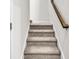 Carpeted staircase with wooden handrail at 240 Hillsborough Dr., Conway, SC 29526