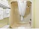 Standard bathroom featuring a tub with shower and curtain, ample towels on a rack for added convenience at 2401 S Ocean Blvd. S # 267, Myrtle Beach, SC 29577