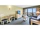 Cozy living room featuring stylish furniture, ocean views, and access to a private balcony at 2401 S Ocean Blvd. S # 267, Myrtle Beach, SC 29577