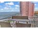 Balcony view of ocean and coastline from seating area at 2504 N Ocean Blvd. # 934, Myrtle Beach, SC 29577