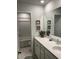 Bathroom with a white double sink vanity and a separate toilet and shower at 3019 Visionary Dr., Myrtle Beach, SC 29588