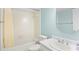 Clean and simple bathroom features a shower/tub combo, white fixtures, and vanity at 311 71St Ave. N # 3-D, Myrtle Beach, SC 29572
