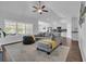 Open-concept living room with comfortable seating, hardwood floors, and plenty of natural light at 4200 Woodcliffe Dr., Conway, SC 29526