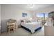 Cozy bedroom with ceiling fan, desk, and sliding glass doors to the balcony at 4503 W Harbour Ct. # S9, Little River, SC 29566