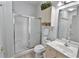Bright bathroom with tiled floors and a shower with glass doors at 4878 Luster Leaf Circle # 402, Myrtle Beach, SC 29577