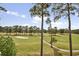 Scenic golf course view featuring lush green fairways and mature pine trees under a partly cloudy sky at 4878 Luster Leaf Circle # 402, Myrtle Beach, SC 29577