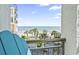 Balcony offers panoramic views of the beach, palm trees, and ocean at 7200 N Ocean Blvd. # 431, Myrtle Beach, SC 29572