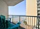 Private balcony with comfortable seating overlooking the ocean, perfect for relaxing and enjoying the view at 9550 Shore Dr. # 531, Myrtle Beach, SC 29572