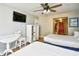 Bedroom featuring two beds with a view into the kitchenette area at 9550 Shore Dr. # 531, Myrtle Beach, SC 29572