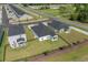 An aerial view highlighting the backyard of single-Gathering homes in a modern community at 109 River Vista Way, Myrtle Beach, SC 29588
