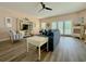 Bright living room showcases stylish furnishings, including plush seating, and a built-in entertainment center at 118A 6Th Ave. N, Surfside Beach, SC 29575