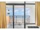 Balcony featuring chairs and a small table overlooking the ocean at 1501 S Ocean Blvd. # 842, Myrtle Beach, SC 29577