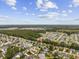 Community aerial view highlighting dense tree cover, pond and roof tops at 1504 Sedgefield Dr., Murrells Inlet, SC 29576
