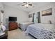 Charming bedroom with two twin beds, neutral walls and a ceiling fan at 2090 Cross Gate Blvd. # 202, Surfside Beach, SC 29575