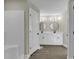 Bright bathroom featuring a stand up shower and double vanity, perfect for a contemporary lifestyle at 2919 Hughes Gasque Rd., Aynor, SC 29511