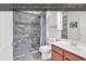 Updated bathroom with custom tile shower, new vanity, and modern fixtures at 339 Black Oak Ln. # 201, Murrells Inlet, SC 29576