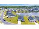 Aerial view highlighting the home's location within a community with a scenic pond at 366 Fennec Loop, Conway, SC 29526