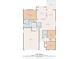 Floor plan of the house showing layout of kitchen, living room, bedrooms and baths at 4165 Eva Bay Dr., Murrells Inlet, SC 29576