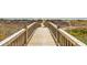 Wooden boardwalk leading to the beach with railings and decorative post caps surrounded by dunes at 4204 N Ocean Blvd., Myrtle Beach, SC 29577