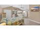 Combination bedroom and kitchen featuring a vaulted ceiling and a ceiling fan at 4204 N Ocean Blvd., Myrtle Beach, SC 29577