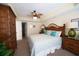 Inviting bedroom with woven accents, neutral tones, and ample space, offering a serene and comfortable retreat at 502 48Th Ave. S # 402, North Myrtle Beach, SC 29582