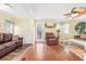 Living room with hardwood floors and comfortable seating at 6001-1592 South Kings Hwy., Myrtle Beach, SC 29575
