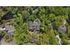 Aerial view of the home, showcasing its location amidst lush greenery and a stream at 741 Tuckers Rd., Pawleys Island, SC 29585