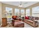 Bright sunroom with comfortable seating and a scenic view at 8570 Hopkins Circle # D, Surfside Beach, SC 29575
