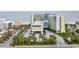 Aerial view of the Coral Beach Resort, landscaping, parking and the ocean at 1105 South Ocean Blvd. # 806, Myrtle Beach, SC 29577