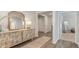 Charming entryway featuring wood-look floors, decorative console table, and neutral decor at 152 Ashworth Dr., Tabor City, NC 28463