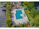 Aerial view of pool and lounge area perfect for relaxing on hot summer days at 2262 Andover Dr. # E, Surfside Beach, SC 29575