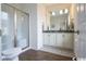 Modern bathroom with a glass-enclosed shower and double vanity at 2800 Cook Circle # C, Myrtle Beach, SC 29577