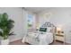 Charming bedroom with playful decor, a unique headboard, and a playground view at 311 Glade Ct., Loris, SC 29569