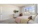 Bedroom featuring neutral paint, soft carpet, decor, window, and complementary furnishings at 334 Glacier Way, Conway, SC 29526